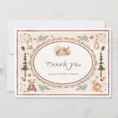 Forest Rustic Baby Dusche Danke Karte (Vorderseite)