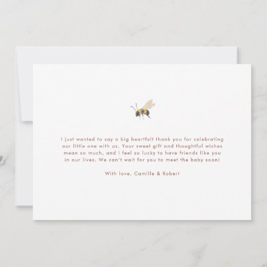 Forest Rustic Baby Dusche Danke Karte (Rückseite)