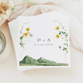 Forest Rustic Boho Wildblume Mit Monogramm Hochzei Serviette