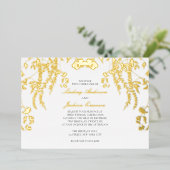 Forest Rustic Elegante Einfache Hochzeit Folieneinladung (Stehend vorne)