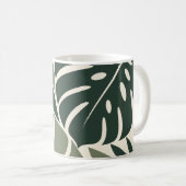 Forest Sage Tropical Leaf Silhouette Kaffeetasse (VorderseiteRechts)
