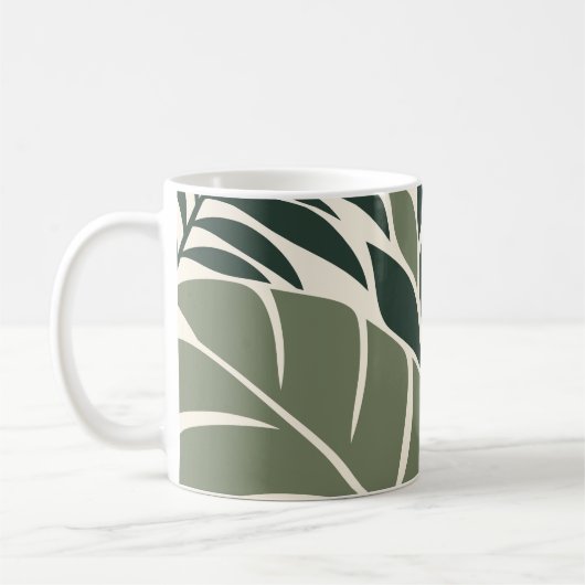 Forest Sage Tropical Leaf Silhouette Kaffeetasse (Links)