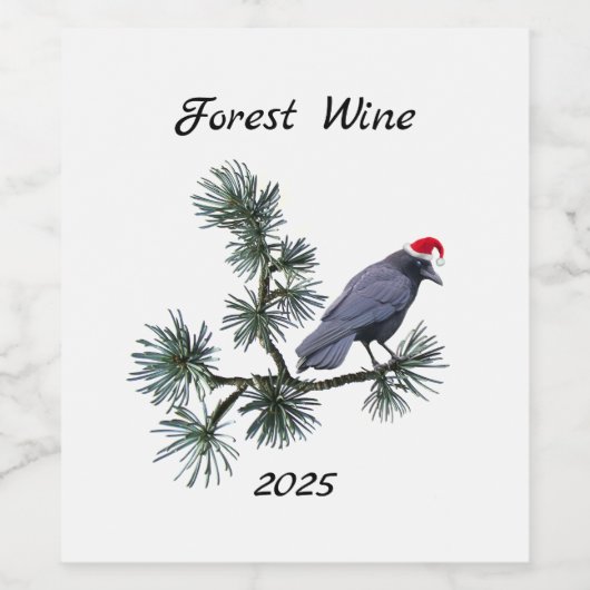 Forest Santa Crow Wine Labels Weinetikett (Einzelnes Label)