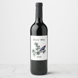 Forest Santa Crow Wine Labels Weinetikett