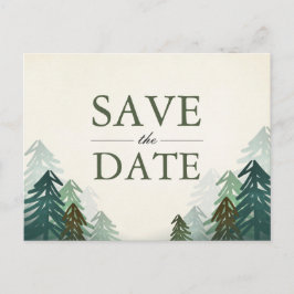 Forest Save the Date Postcard Elegante Wählen Sie  Ankündigungspostkarte