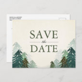 Forest Save the Date Postcard Elegante Wählen Sie  Ankündigungspostkarte (Vorne/Hinten)