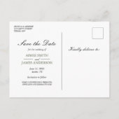 Forest Save the Date Postcard Elegante Wählen Sie  Ankündigungspostkarte (Rückseite)