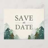 Forest Save the Date Postcard Elegante Wählen Sie Ankündigungspostkarte (Vorderseite)