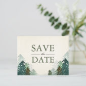 Forest Save the Date Postcard Elegante Wählen Sie  Ankündigungspostkarte (Stehend Vorderseite)