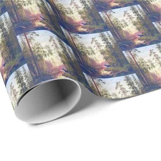 Forest Scene Bull Kuh Elch Carl Bøgh 1879 Geschenkpapier (Rolleneckpunkt)