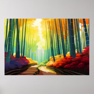 Forest Scenery Bamboo Landschaft Natur Poster