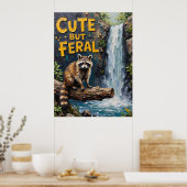 Forest Sentinel: Raccoon durch den Fluss Poster (Küche)