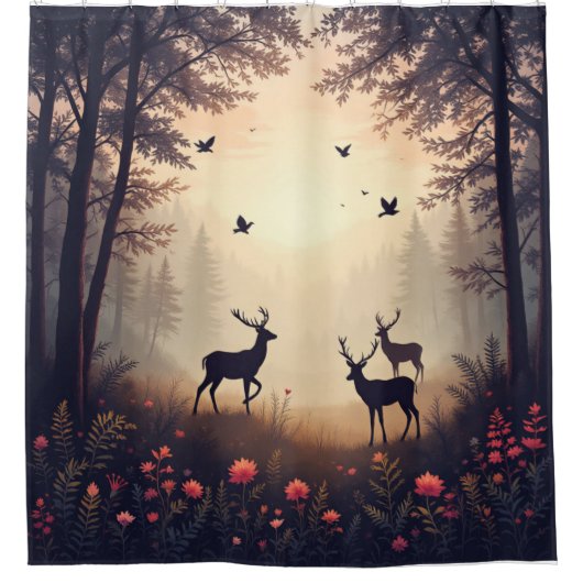 Forest Serenity Duschvorhang (Vorderseite)