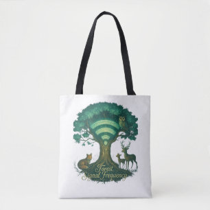 Forest Signal Frequency Tote Bag - Nature WiFi Art Tasche