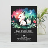 Forest Simple Wolf Birthday Einladung (Stehend Vorderseite)