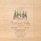 Forest, Sleigh, Lights Gold Christmas Company Acryleinladungen (Vorderseite)