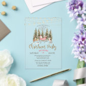 Forest, Sleigh, Lights Gold Christmas Company Acryleinladungen (In Situ (Hochzeit))