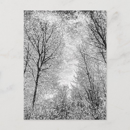 Forest Snow Art Postkarte (Vorderseite)