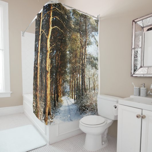 Forest Snow Scene Duschvorhang (Beispiel)