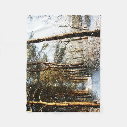 Forest Snow Scene fbcnm Fleecedecke (Vorderseite)