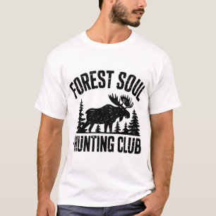 Forest Soul Junting Club Vintager Elch Design Wald T-Shirt