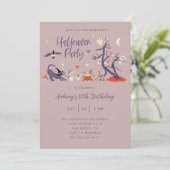 Forest Spirits Halloween Geburtstagsparty Einladung (Stehend Vorderseite)