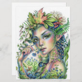 Forest Sprite Fairy Elf Fantasy Woman Art Card (Vorne/Hinten)