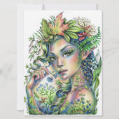 Forest Sprite Fairy Elf Fantasy Woman Art Card (Vorderseite)