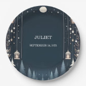 Forest Stars Snow Bright Winter Brautparty Pappteller (Vorderseite)