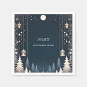 Forest Stars Snow Bright Winter Brautparty Serviette (Vorderseite)