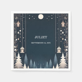 Forest Stars Snow Bright Winter Brautparty Serviette