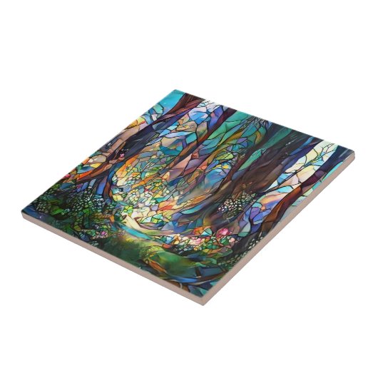 Forest Stated Glass Style Keramik Tile Fliese (Seite)