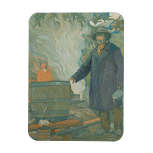 Forest Still Moonshiners White Lightning Liquor Magnet