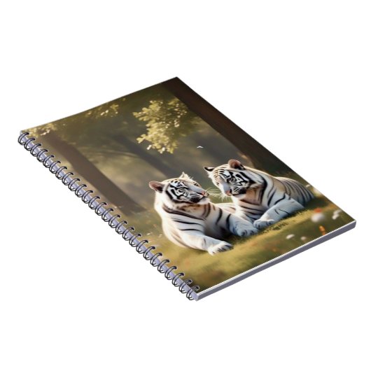 Forest Stillness – White Tigers Notebook Notizblock (Rechte Seite)