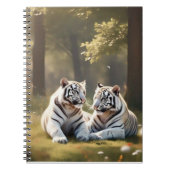Forest Stillness – White Tigers Notebook Notizblock (Vorderseite)