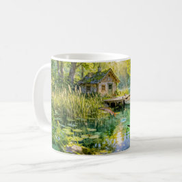 Forest Stream Cottage with Ducks, piere and Dock A Kaffeetasse