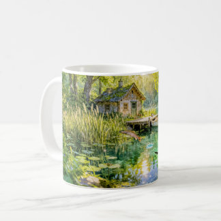 Forest Stream Cottage with Ducks, piere and Dock A Kaffeetasse