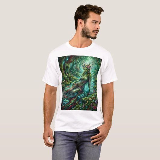 Forest Stream Goddess – Spirit of Moss and Light T-Shirt (Vorne ganz)