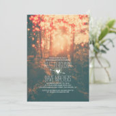 Forest String Lights Rustikale Probe Abendessen Einladung (Stehend Vorderseite)