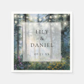 Forest String Lights Wildflower Floral Wedding Serviette (Vorderseite)