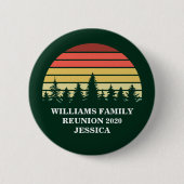 Forest Sunset Camping Trip Custom Family Wiederseh Button (Vorderseite)