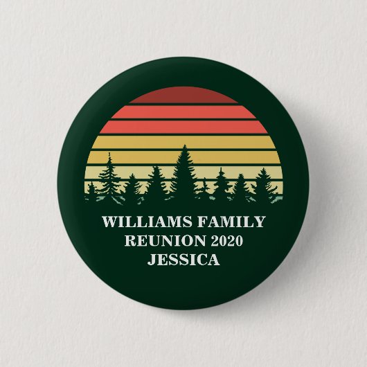 Forest Sunset Camping Trip Custom Family Wiederseh Button (Vorderseite)