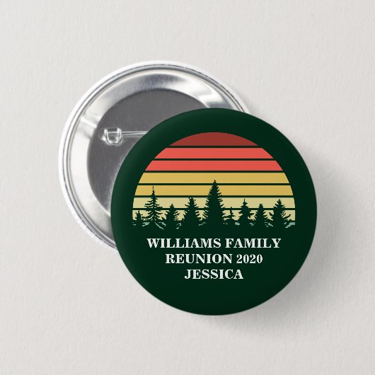 Forest Sunset Camping Trip Custom Family Wiederseh Button (Vorne & Hinten)