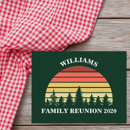 Forest Sunset Camping Trip Custom Family Wiederseh Postkarte