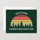 Forest Sunset Camping Trip Custom Family Wiederseh Postkarte (Vorne/Hinten)
