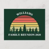 Forest Sunset Camping Trip Custom Family Wiederseh Postkarte (Vorderseite)