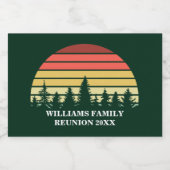 Forest Sunset Custom Family Wiedersehen Party Mini Schaumweinetikett (Einzelnes Label)