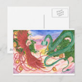 Forest Sunset Dragon und Phoenix Postkarte (Vorne/Hinten)