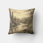 Forest Sunset Throw Pillow Cover Kissen (Rückseite)