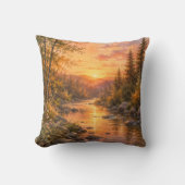 Forest Sunset Throw Pillow Cover Kissen (Vorderseite)